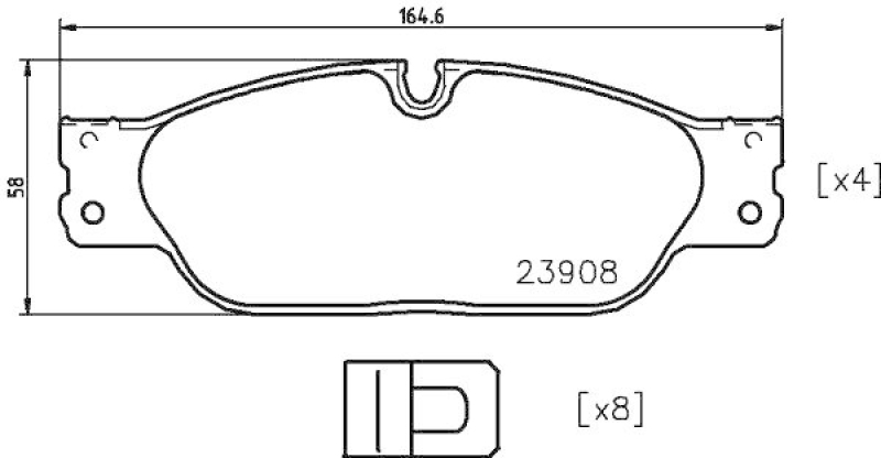 HELLA Bremsbelagsatz, Scheibenbremse 8DB 355 012-251