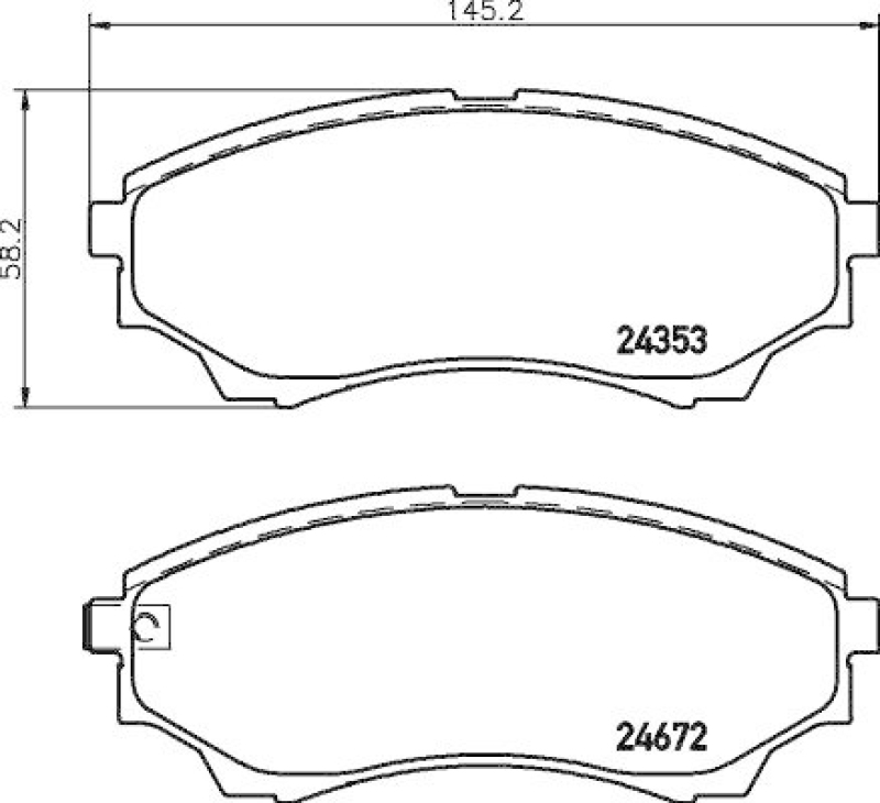 HELLA Bremsbelagsatz, Scheibenbremse 8DB 355 012-381