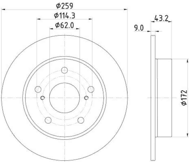 2x HELLA Bremsscheibe PRO 8DD 355 132-491