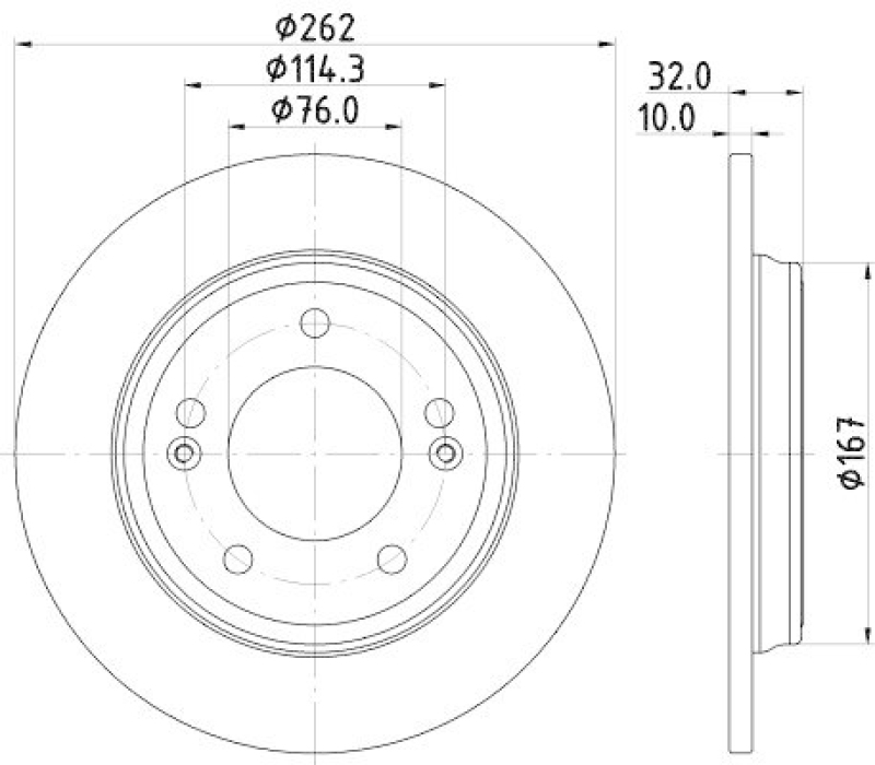 2x HELLA Bremsscheibe PRO 8DD 355 132-611