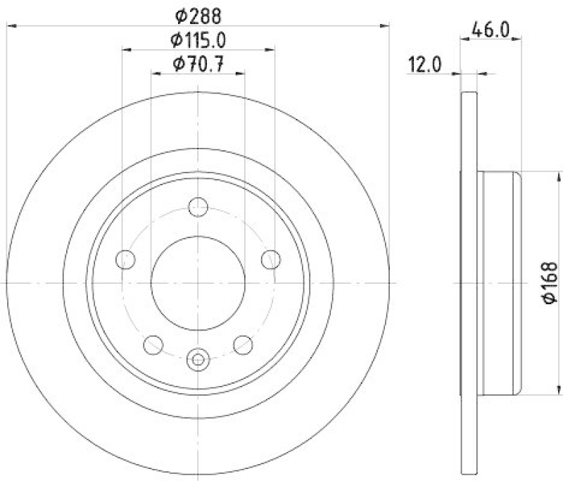 2x HELLA Bremsscheibe PRO 8DD 355 132-631