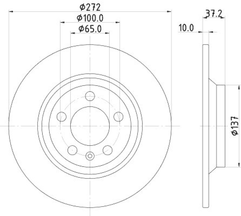 2x HELLA Bremsscheibe PRO 8DD 355 132-701