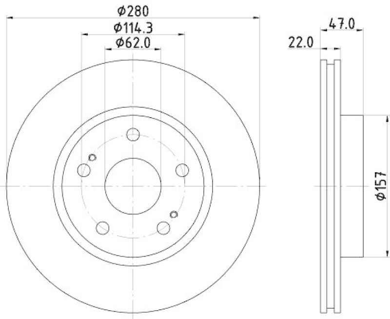 2x HELLA Bremsscheibe 8DD 355 116-771