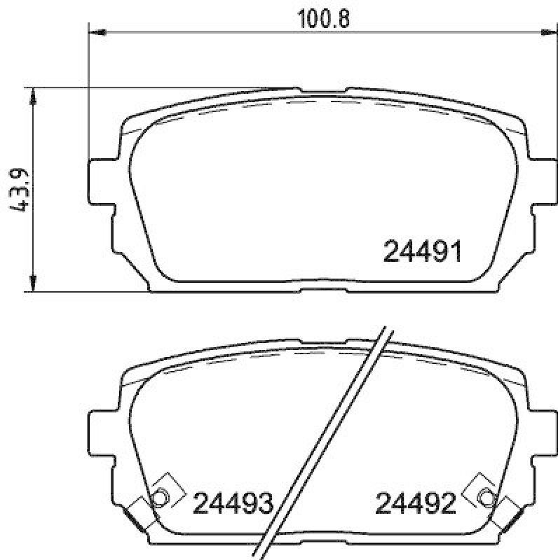 HELLA Bremsbelagsatz, Scheibenbremse 8DB 355 012-971