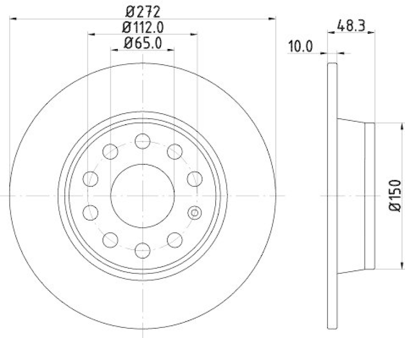 2x HELLA Bremsscheibe PRO 8DD 355 116-971