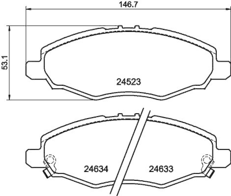 HELLA Bremsbelagsatz, Scheibenbremse 8DB 355 013-181