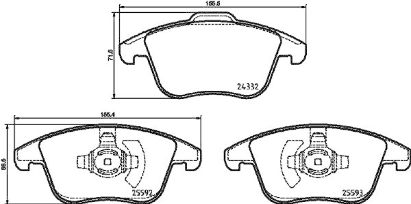 HELLA Bremsbelagsatz, Scheibenbremse 8DB 355 037-781