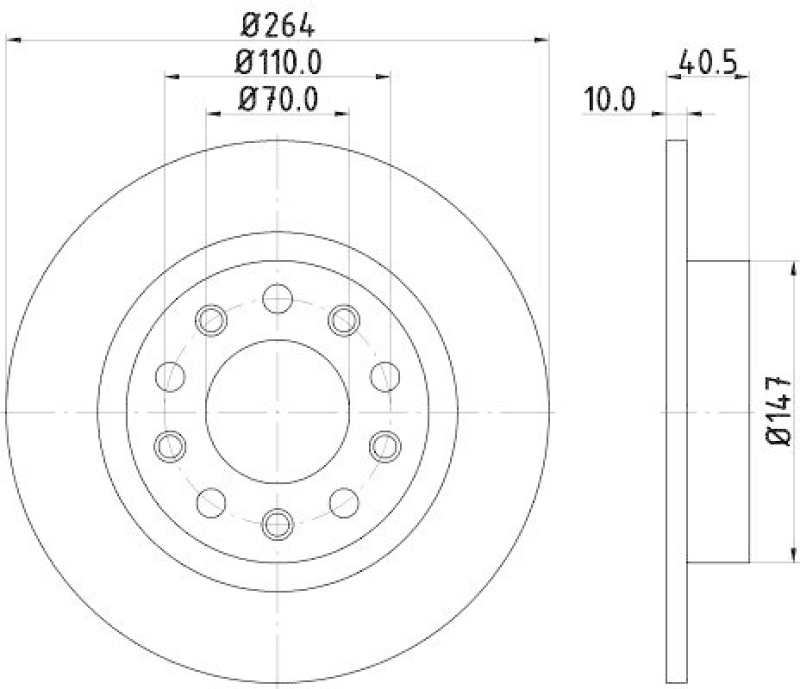 2x HELLA Bremsscheibe PRO 8DD 355 117-241