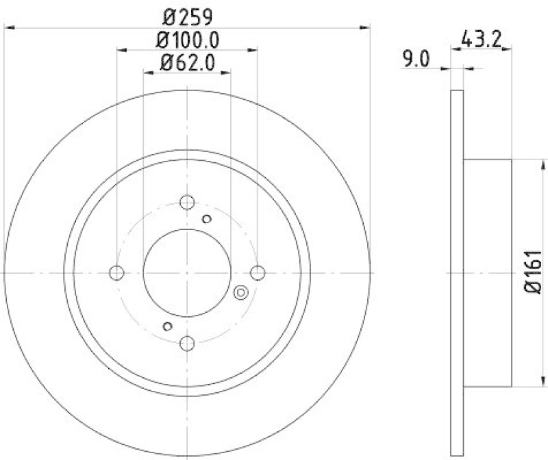 2x HELLA Bremsscheibe PRO 8DD 355 117-301