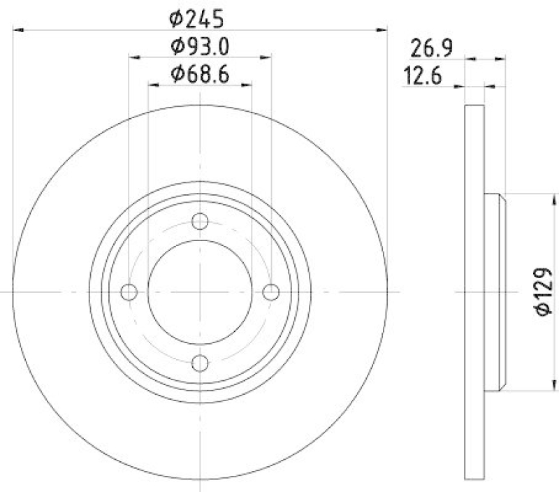 2x HELLA Bremsscheibe 8DD 355 100-021