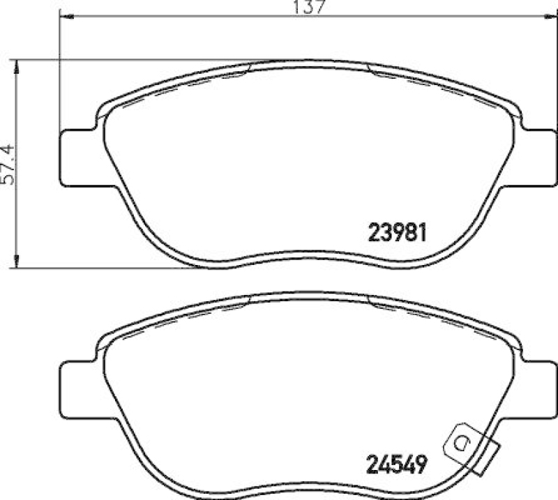 HELLA Bremsbelagsatz, Scheibenbremse 8DB 355 013-371