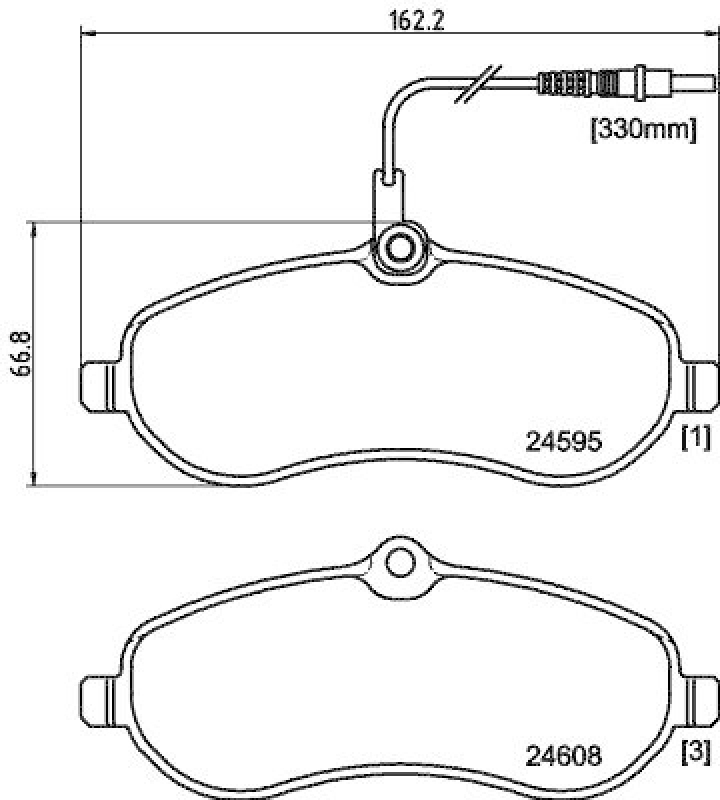 HELLA Bremsbelagsatz, Scheibenbremse 8DB 355 013-411