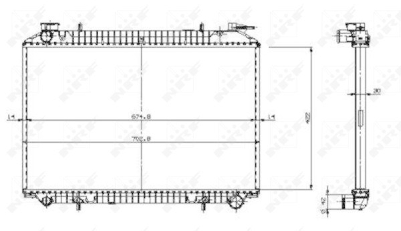 NRF Radiator, engine cooling EASY FIT
