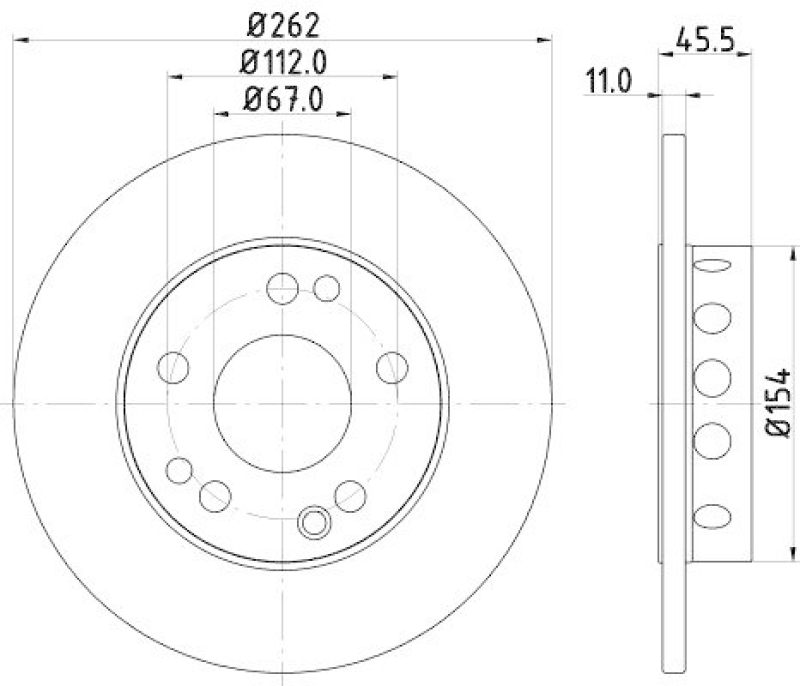 2x HELLA Bremsscheibe PRO 8DD 355 100-741