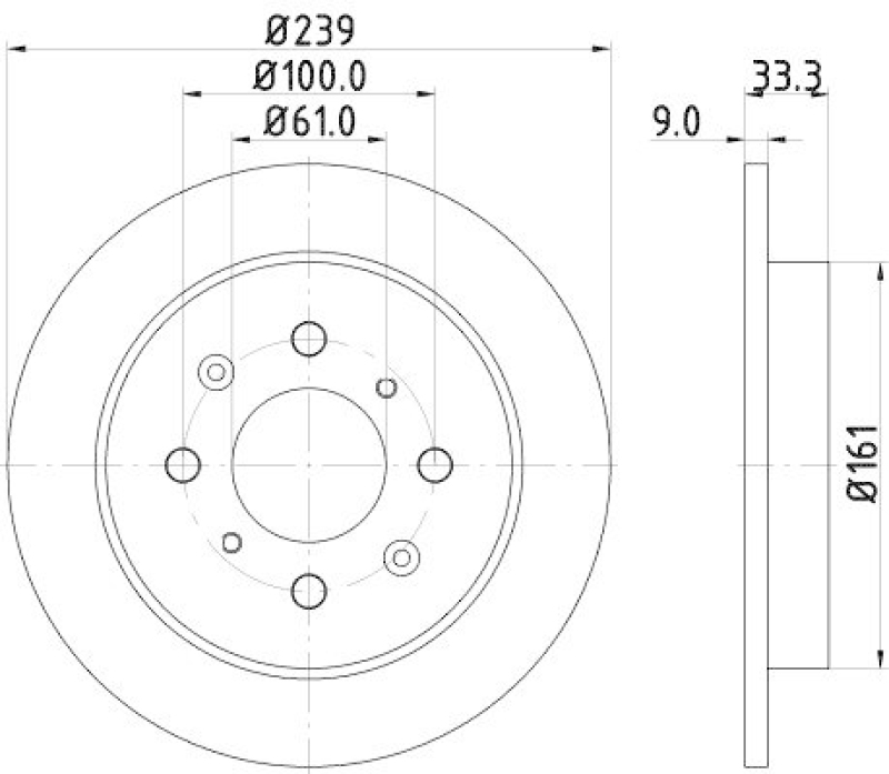2x HELLA Bremsscheibe 8DD 355 117-871