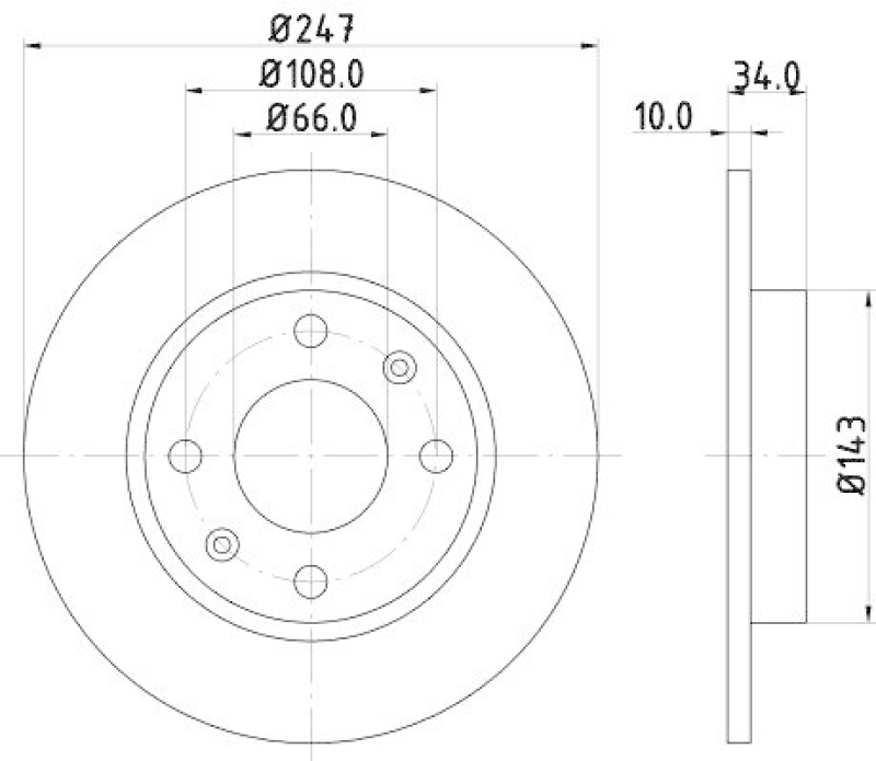 2x HELLA Bremsscheibe PRO 8DD 355 100-841