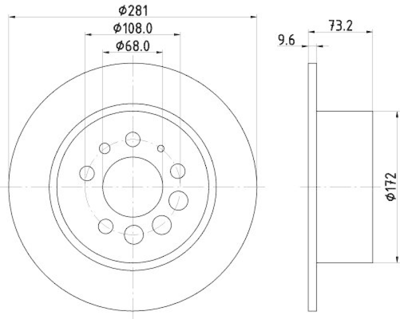 2x HELLA Bremsscheibe 8DD 355 100-891