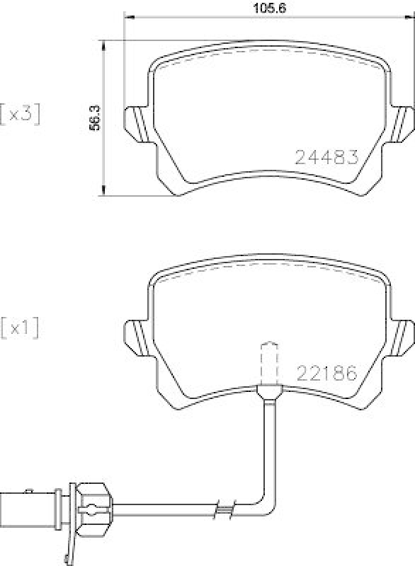HELLA Bremsbelagsatz, Scheibenbremse 8DB355023-031