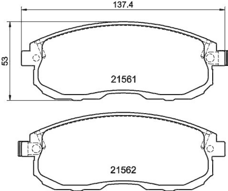 HELLA Bremsbelagsatz, Scheibenbremse 8DB 355 013-991
