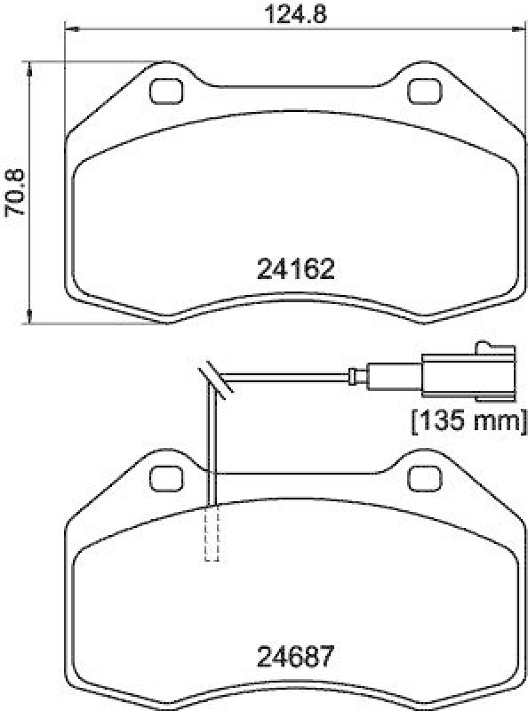 HELLA Bremsbelagsatz, Scheibenbremse 8DB 355 014-061