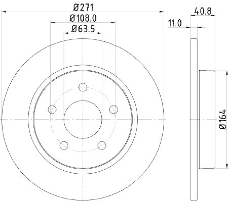 2x HELLA Bremsscheibe PRO 8DD 355 118-221