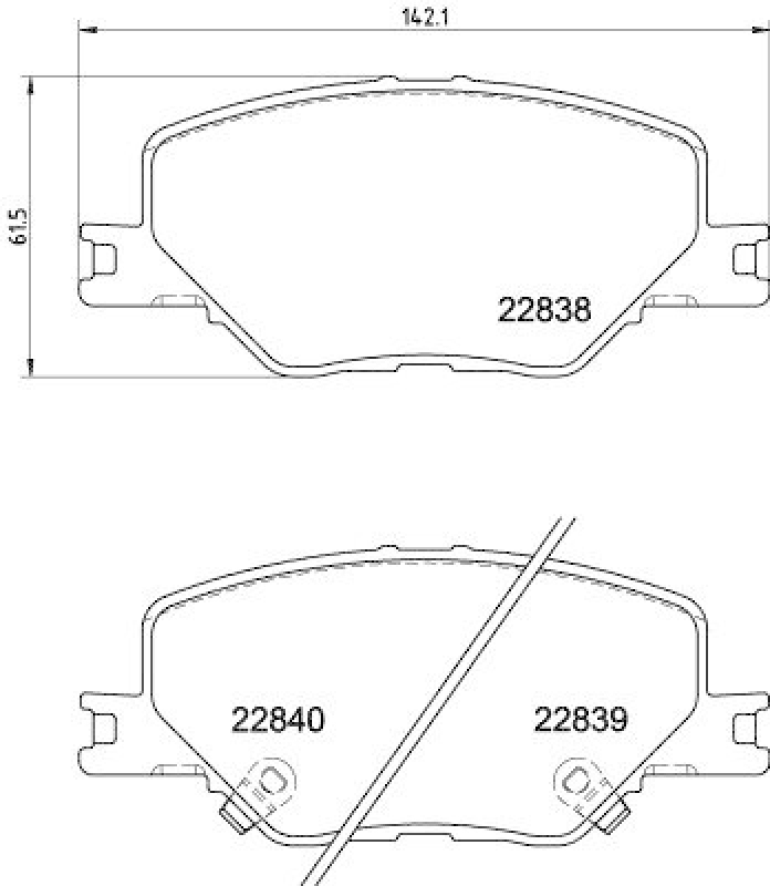 HELLA Bremsbelagsatz, Scheibenbremse 8DB355039-061