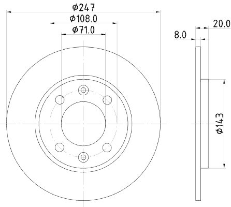 2x HELLA Bremsscheibe 8DD 355 101-811