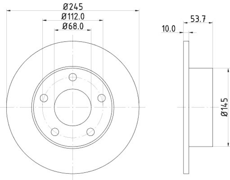 2x HELLA Bremsscheibe PRO 8DD 355 118-581