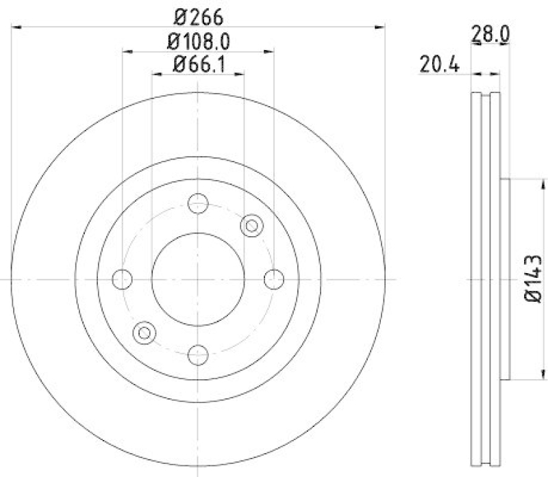 2x HELLA Bremsscheibe PRO 8DD 355 102-051