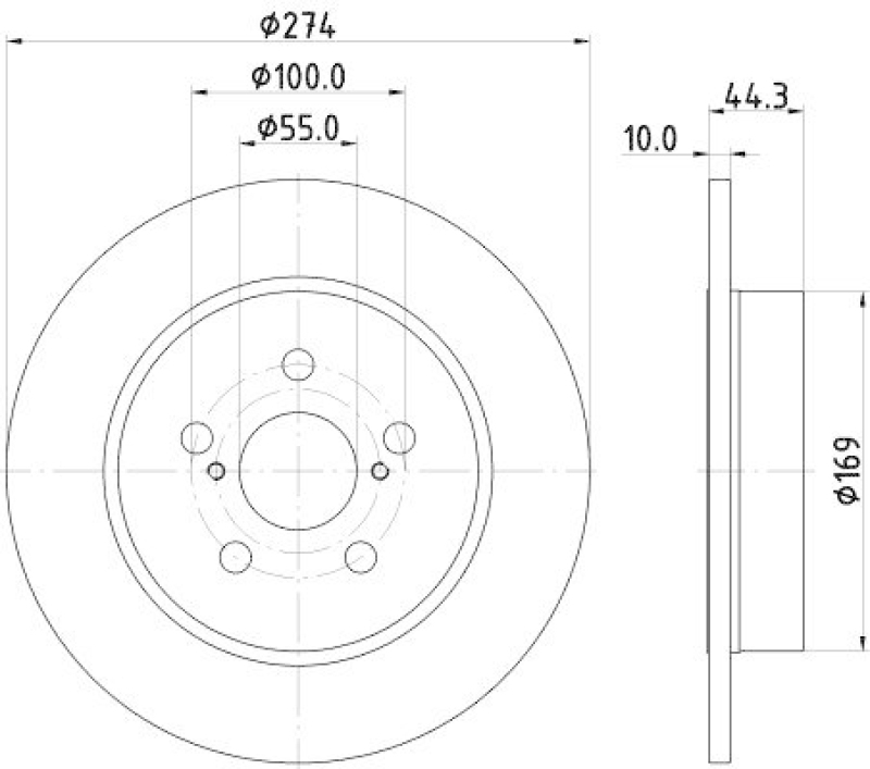 2x HELLA Bremsscheibe PRO 8DD355134-411