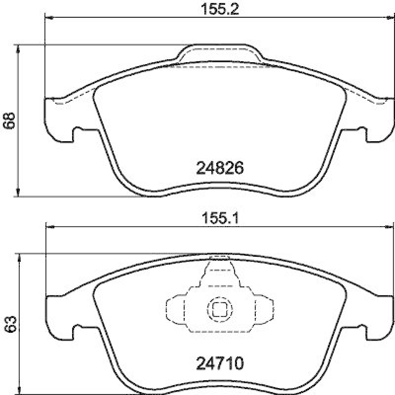 HELLA Bremsbelagsatz, Scheibenbremse 8DB 355 014-591