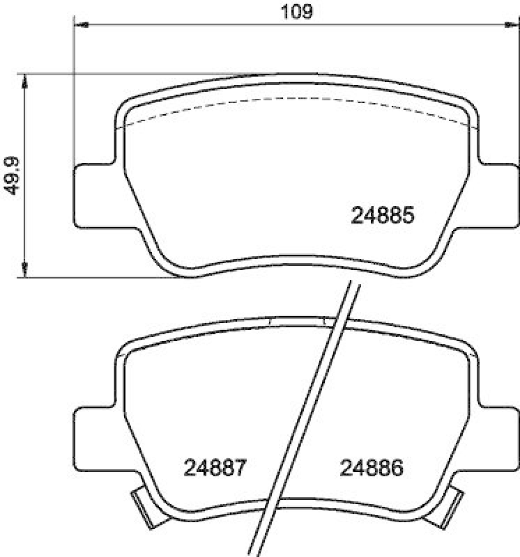 HELLA Bremsbelagsatz, Scheibenbremse 8DB 355 014-641