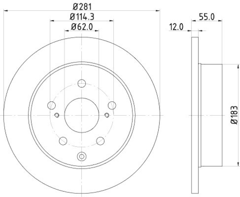 2x HELLA Bremsscheibe PRO 8DD 355 118-881