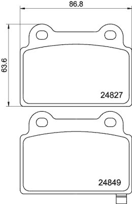 HELLA Bremsbelagsatz, Scheibenbremse 8DB 355 014-701